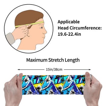 Abstract Chaotic Pattern Women Sweatband Headband Elasticity Cycling Running Hair Band Urban Geometric Bandage Sports Safety