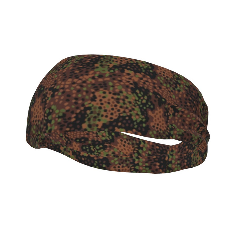 Individualizuota „Peat Dot Camo“ kamufliažinė prakaito juosta, skirta moterims, drėgmę sugerianti multicam karinė sportinė galvos juosta jogai