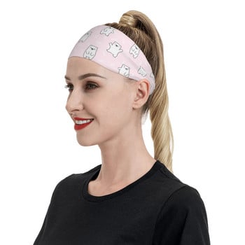 Χαριτωμένο Cartoon Bear Animal Sweat Headband Headband Ροζ κορδέλες για τένις γυμναστήριο αθλητική ασφάλεια για άνδρες