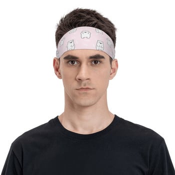 Χαριτωμένο Cartoon Bear Animal Sweat Headband Headband Ροζ κορδέλες για τένις γυμναστήριο αθλητική ασφάλεια για άνδρες