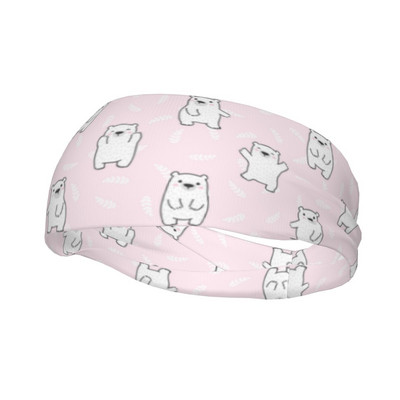 Χαριτωμένο Cartoon Bear Animal Sweat Headband Headband Ροζ κορδέλες για τένις γυμναστήριο αθλητική ασφάλεια για άνδρες