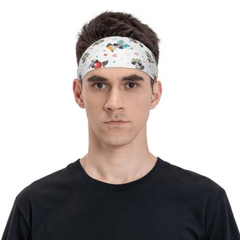 Raccoon Cartoon Sweatbands Ελαστικός ιδρώτας για τρέξιμο για γυναίκες Ανδρικές αντιολισθητικές χαριτωμένοι επίδεσμοι μαλλιών Jogging τουρμπάνι μαλλιών