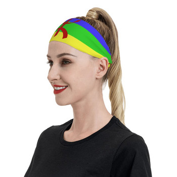 Flag Of Amazigh Athletic Sweatband Drapeau Berber Sweat Headbands Jogging Yoga Head Sweat Bandages Headwrap Hair Sweat Bands