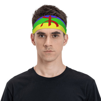 Flag Of Amazigh Athletic Sweatband Drapeau Berber Sweat Headbands Jogging Yoga Head Sweat Bandages Headwrap Hair Sweat Bands