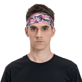 Floral Skull Women Sweatband Sweat Headband Stretch Bike Cycling Running Hair Band Μοντέρνα Headwrap Sports Safety