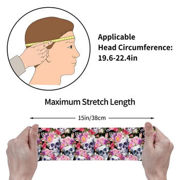 Floral Skull Women Sweatband Sweat Headband Stretch Bike Cycling Running Hair Band Μοντέρνα Headwrap Sports Safety