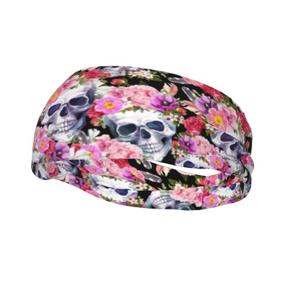 Gėlėta kaukolė, moteriška prakaito juosta, prakaituota galvos juosta, ištempiama dviračiu, bėgimo plaukų juosta, madinga galvos apdangalas, sauga