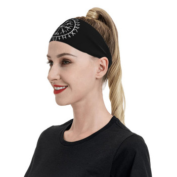 Nordic Mythology Rune Outdoor Sport Sweatband για γυναίκες Άνδρες Viking Φαρδιά ιδρώτα Επιδέσμους μαλλιών Αντιολισθητικό ιδρώτα μαλλιών