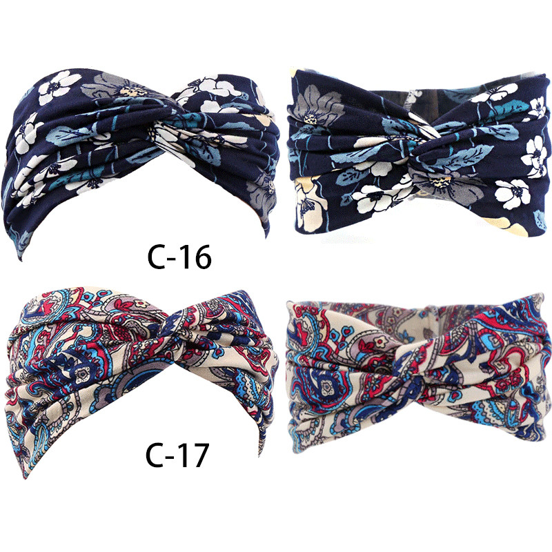 Peapael Print Bandana Elastne Knot Twist Risti juuksepaelad Juukseaksessuaarid Naistele Jõusaalis Hea kvaliteet