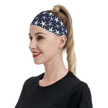 Hamptons Ocean Sea Starfish Headband Head Sweat Bands Hair Bands Jog Basketball Running Sweatband Sports Safety for Men