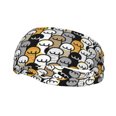 Cat Paw Prakaito juosta Elastinė Treniruotės Prakaito galvos juostos, skirtos Unisex Neslystančios vaisių plaukų tvarsčiai Sporto salė Fitneso Joga Prakaito prausimosi juostos