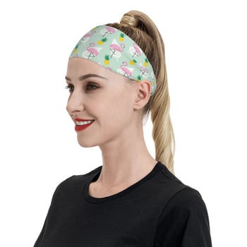 Pineapple Flamingo Γυναικεία Sweatband Headband Stretch Elastic Fitness Sports Yoga Κορδέλα μαλλιών Cute Fruit Bandage