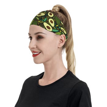 Αβοκάντο Flower Floral Headband Ζώνες ιδρώτα για κεφαλή Φρούτα Hair Band Yoga Running Sweatband Αθλητική ασφάλεια για γυναίκες Άνδρες