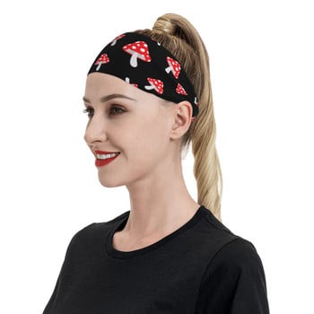 Cute Cartoon Forest Mushrooms Sweatband προπόνησης για Unisex Φαρδιά ιδρώτα Headband Tennis Gym Hair Bandage Αντιολισθητικά λουράκια ιδρώτα