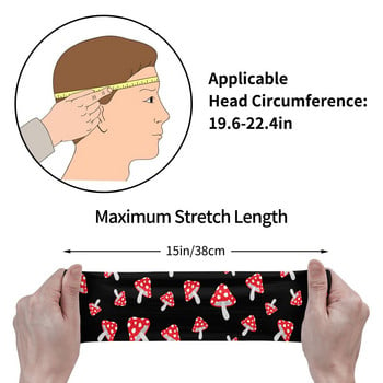 Cute Cartoon Forest Mushrooms Sweatband προπόνησης για Unisex Φαρδιά ιδρώτα Headband Tennis Gym Hair Bandage Αντιολισθητικά λουράκια ιδρώτα