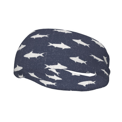 Miela Sea Life Sharks sportinė galvos juosta, prakaito juosta Plaukų juostelė Treniruotė Tenisas Fitnesas Prakaito juostelė Sportinė sauga moterims Vyrams
