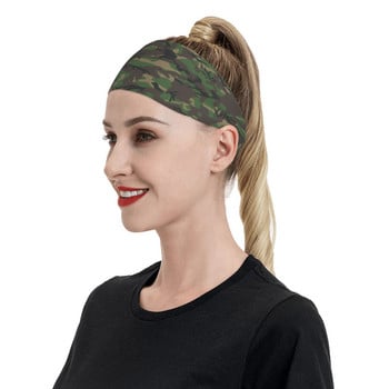 Ζούγκλα Καμουφλάζ Headband Ιδρώτας Επίδεσμος Στρατού Στρατιωτικός Camo Ζώνη μαλλιών Ποδήλατο Ποδηλασία Τρέξιμο Sweatband Sports Safety για άνδρες