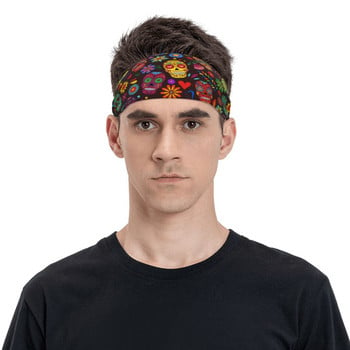 Day Of The Dead Skulls Headband Head Sweat Bands Sugar Skull Hair Band Fitness Sports Yoga Sweatband Sports Safety για άνδρες