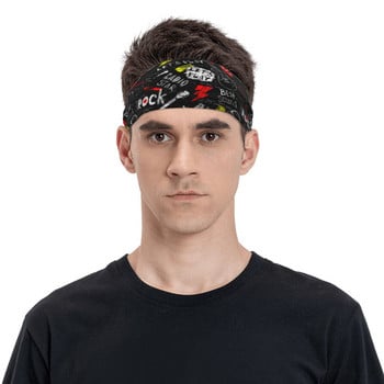 Μοτίβο κιθάρας σε στιλ πανκ ροκ Headband Head Sweat Ζώνη μαλλιών Fitness Jogging Tennis Yoga Gym Sweatband Sports Safety για άνδρες