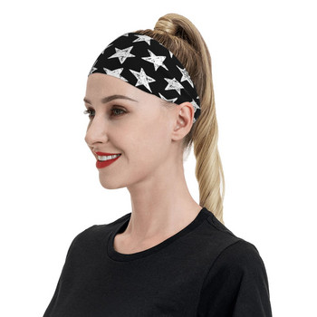 Star Pattern Sport Safety Sweatband for Unisex Soft Sweat Headband Επίδεσμοι μαλλιών γιόγκα για τζόκινγκ Κάλυμμα κεφαλής τουρμπάνι μαλλιών