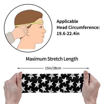 Star Pattern Sport Safety Sweatband for Unisex Soft Sweat Headband Επίδεσμοι μαλλιών γιόγκα για τζόκινγκ Κάλυμμα κεφαλής τουρμπάνι μαλλιών