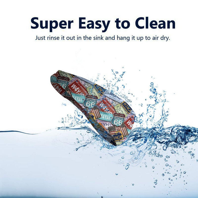 Retro Route 66 Prakaito juostos Stretch dviračių dviračių prakaito galvos juostelė, skirta Unisex galvos apdangalams, galvos prakaito tvarsčiai bėgiojant Joga plaukams turbanas