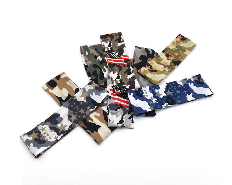 Nova uniseks traka za glavu Žene Muškarci Modna traka za znojenje Elastična kamuflažna pokrivala za glavu Rastezljiva traka za kosu Turban Pokrivalo za glavu za vježbanje