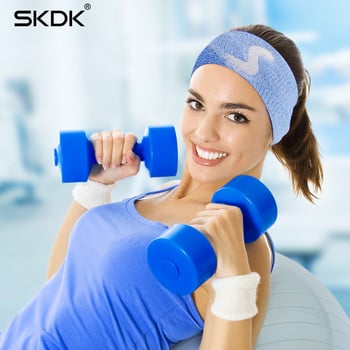 SKDK 1pcΕλαστικό πολυεστέρα βαμβακερό ιδρώτα Headband Yoga Running Fitness Sweatband Headband Hair Bands Head Sweat Band Sports Safety