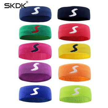 SKDK 1pcΕλαστικό πολυεστέρα βαμβακερό ιδρώτα Headband Yoga Running Fitness Sweatband Headband Hair Bands Head Sweat Band Sports Safety