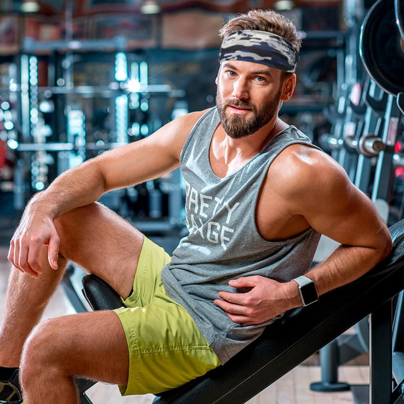 Turban Camouflage Fitness Beh pre mužov Ice Silk Čelenka do vlasov Športová čelenka v kórejskom štýle