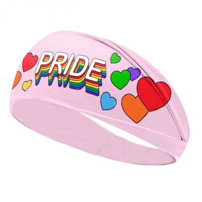 Noua bentiță elastică imprimată cu litere curcubeu pentru bărbați, femei, bentite de păr sport, respirabile, care absoarbe transpirația, bandă de transpirație, accesorii pentru gimnastică