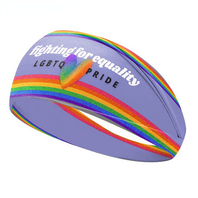 Noua bentiță elastică imprimată cu litere curcubeu pentru bărbați, femei, bentite de păr sport, respirabile, care absoarbe transpirația, bandă de transpirație, accesorii pentru gimnastică