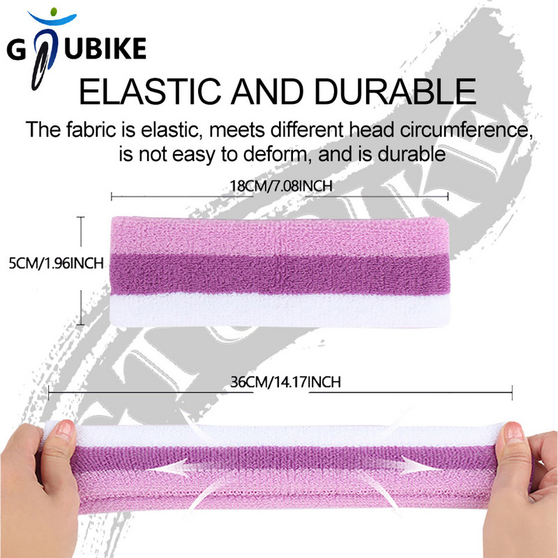 GTUBIKE Sportska pamučna rastezljiva znojnica Traka za glavu Muškarci Žene Joga Traka za kosu Teretana Fitnes Košarka Biciklizam Elastična traka za ručnik