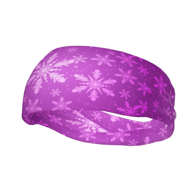 Μωβ Bokeh Snowflakes Sweatband Sport Safety Sweat Headbands Headwrap Χριστουγεννιάτικες επίδεσμοι μαλλιών Tennis Fitness Hair Sweat Band