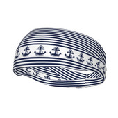 Mėlyna Anchor Prakaito juosta Stretch Sport Safety Prakaito galvos juosta Galvos apdangalai Jūrų laivyno galvos prakaito tvarsčiai Fitneso Joga Plaukų Turbanas