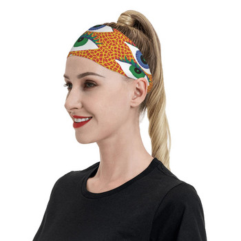 Two Eye Yayoi Kusama Sweat Headband Headwrap Polka Aesthetic Hair Bands Outdoor Sport Sweatband Sports Safety for Women