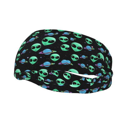 Ateivių ir NSO modelio Moterų prakaito juosta Galvos juosta Ištempta dviračių joga Sportinė plaukų juosta galvos prakaitas