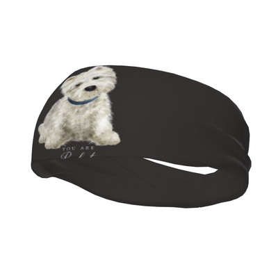 Westie West Highland Terrier šunų sportinė galvos juosta Miela šuniuko plaukų juosta Lauko sportinė sportinė juostelė Sportinė sauga vyrams