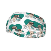 Ο Sweet Pug Coffee Βοηθά τις γυναίκες Sweatband Sports Headband Stretch Ελαστική αθλητική ζώνη μαλλιών Χαριτωμένο σκυλί με κεφαλή ιδρώτα μπάντες αθλητικής ασφάλειας