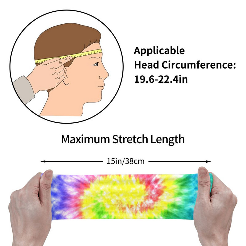 Abstraktus sūkurinis fonas kaklaraištis Dažų galvos juosta, prakaituojanti plaukų juosta Fitnesas Sportas Joga Prakaito juostelė Sportinė sauga moterims Vyrams
