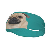 Liūdnas Mopsas Šuo Gyvūnų Prakaito juostelės Plačios dviračių prakaito juostos moterims Vyrams Galvos apvyniojimas Mieli Plaukų Tvarsčiai Plaukų Prakaito juosta