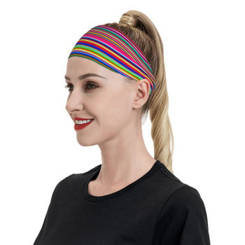 Stripes Multi Sweat Headband Headwrap Πολύχρωμο κορδόνι για τα μαλλιά Outdoor Sport Sweatband Sports Safety for Women Men