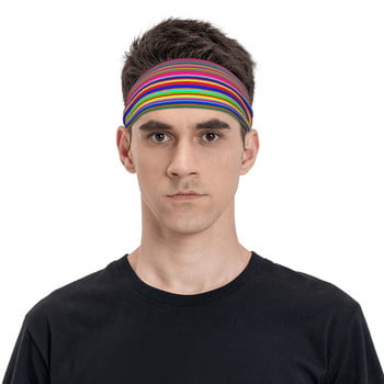 Stripes Multi Sweat Headband Headwrap Πολύχρωμο κορδόνι για τα μαλλιά Outdoor Sport Sweatband Sports Safety for Women Men