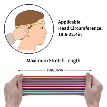 Stripes Multi Sweat Headband Headwrap Πολύχρωμο κορδόνι για τα μαλλιά Outdoor Sport Sweatband Sports Safety for Women Men