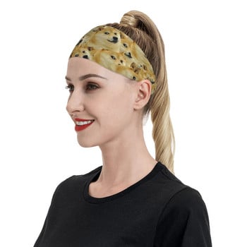 Doge Meme Collage Shiba Inu Sports Headband Headwrap Cute Hair Band Γιόγκα Running Sweatband Sports Safety για γυναίκες