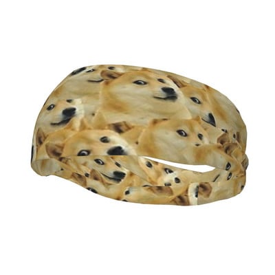 Doge Meme Collage Shiba Inu Bentiță sport Bandă pentru cap Curea drăguță de păr Banda de transpirație pentru alergare Yoga Siguranță sportivă pentru femei