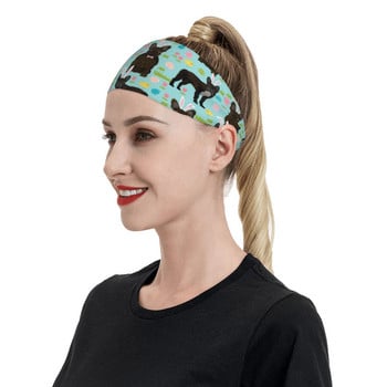 Γαλλικό μπουλντόγκ Easter Spring Dog Running Sweatband Elastic Sweat Headbands Gym Fitness Hair Bandage Headwrap Sweat Wash Bands