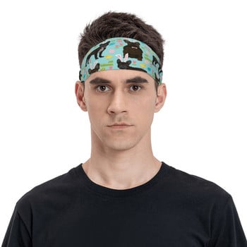 Γαλλικό μπουλντόγκ Easter Spring Dog Running Sweatband Elastic Sweat Headbands Gym Fitness Hair Bandage Headwrap Sweat Wash Bands