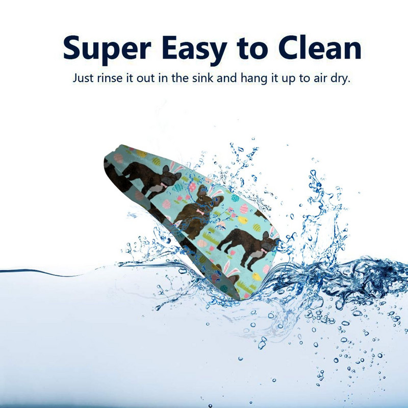 Prancūzų buldogas Velykų pavasario šunų bėgimo juosta su prakaitu Elastinės prakaito galvos juostos Sporto salė Fitneso Plaukų Tvarsčiai Galvos apvyniojimas Prakaito prausimosi juostos