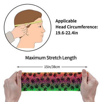 Cannabis Leaf Plant Ανδρικό Sweatband Headband Basketball Running Sport Ζάντα μαλλιών Grunge Ethnic Hemp Leaves Headwrap Sports Safety